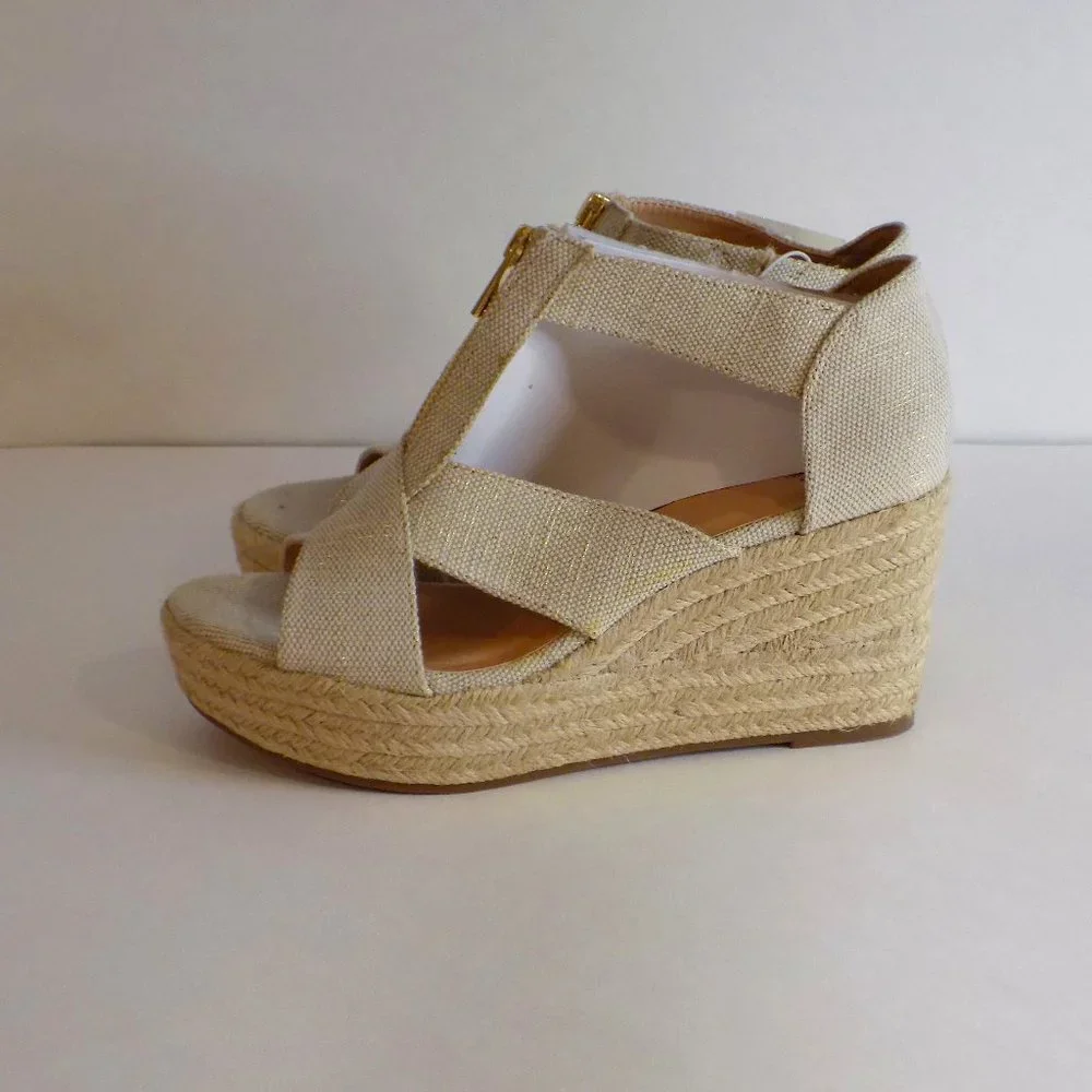 a new day Beige Espadrille Platform Wedge Sandals